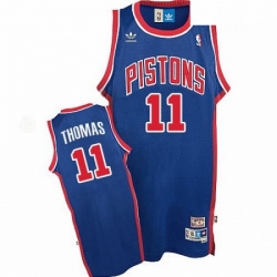 Mens Adidas Detroit Pistons 11 Isiah Thomas Swingman Blue Throwback NBA Jersey