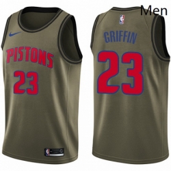 Mens Nike Detroit Pistons 23 Blake Griffin Swingman Green Salute to Service NBA Jersey 