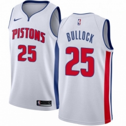 Mens Nike Detroit Pistons 25 Reggie Bullock Swingman White NBA Jersey Association Edition 