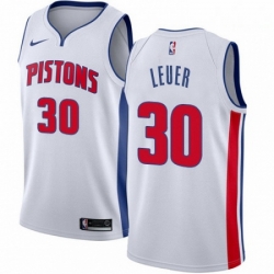 Mens Nike Detroit Pistons 30 Jon Leuer Authentic White Home NBA Jersey Association Edition 