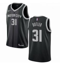 Mens Nike Detroit Pistons 31 Caron Butler Swingman Black NBA Jersey City Edition