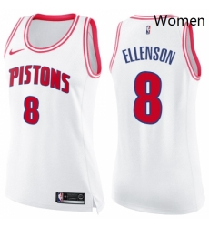 Womens Nike Detroit Pistons 8 Henry Ellenson Swingman WhitePink Fashion NBA Jersey