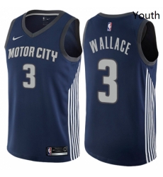 Youth Nike Detroit Pistons 3 Ben Wallace Swingman Navy Blue NBA Jersey City Edition