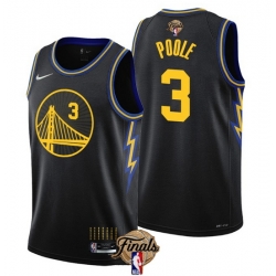 Men Golden State Warriors 3 Jordan Poole 2022 Black NBA Finals Stitched Jersey