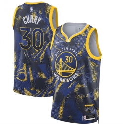 Men Golden State Warriors 30 Stephen Curry Royal 2025 Select Series Swingman Stitched Basketball Jersey