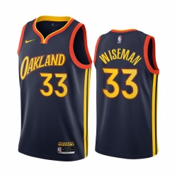 Men Nike Golden State Warriors 33 James Wiseman Navy NBA Swingman 2020 21 City Edition Jersey