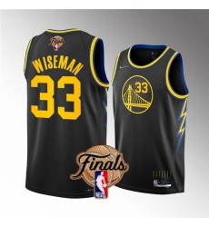 Men's Golden State Warriors #33 James Wiseman 2022 Black NBA Finals Stitched Jersey