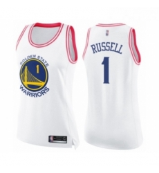 Womens Golden State Warriors 1 DAngelo Russell Swingman White Pink Fashion Basketball Jersey Womens Golden State Warriors 1 DAngelo Russell Swingman White Pink Fashion Basketball Jersey