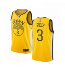 Womens Golden State Warriors 3 Jordan Poole Yellow Swingman Jersey Earned Edition Womens Golden State Warriors 3 Jordan Poole Yellow Swingman Jersey Earned Edition