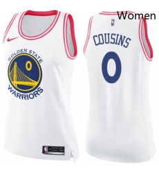 Womens Nike Golden State Warriors 0 DeMarcus Cousins White Pink NBA Swingman Fashion Jersey Womens Nike Golden State Warriors 0 DeMarcus Cousins White Pink NBA Swingman Fashion Jersey