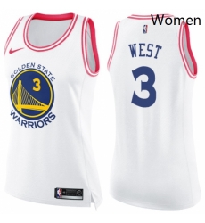 Womens Nike Golden State Warriors 3 David West Swingman WhitePink Fashion NBA Jersey Womens Nike Golden State Warriors 3 David West Swingman WhitePink Fashion NBA Jersey