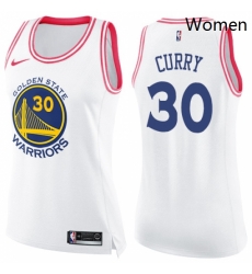 Womens Nike Golden State Warriors 30 Stephen Curry Swingman WhitePink Fashion NBA Jersey Womens Nike Golden State Warriors 30 Stephen Curry Swingman WhitePink Fashion NBA Jersey