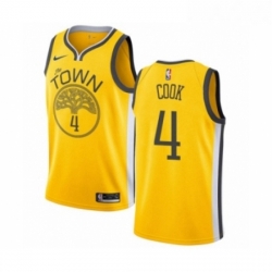 Youth Nike Golden State Warriors 4 Quinn Cook Yellow Swingman Jersey Earned Edition 