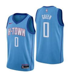 Men Houston Rockets 0 Jalen Green Blue Jersey 2021 NBA