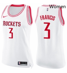 Womens Nike Houston Rockets 3 Steve Francis Swingman WhitePink Fashion NBA Jersey Womens Nike Houston Rockets 3 Steve Francis Swingman WhitePink Fashion NBA Jersey