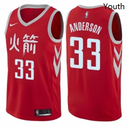 Youth Nike Houston Rockets 33 Ryan Anderson Swingman Red NBA Jersey City Edition