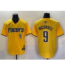 Men Indiana Pacers 9 T J McConnell Yellow 2025 Finals Vapor Stitched Baseball Jersey Men Indiana Pacers 9 T J McConnell Yellow 2025 Finals Vapor Stitched Baseball Jersey
