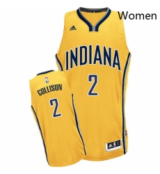 Womens Adidas Indiana Pacers 2 Darren Collison Swingman Gold Alternate NBA Jersey 