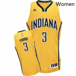 Womens Adidas Indiana Pacers 3 Joe Young Swingman Gold Alternate NBA Jersey
