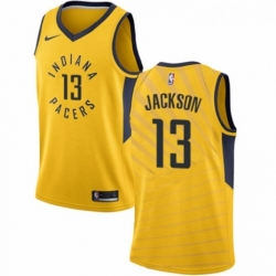 Womens Nike Indiana Pacers 13 Mark Jackson Swingman Gold NBA Jersey Statement Edition