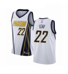 Womens Nike Indiana Pacers 22 T J Leaf White Swingman Jersey Earned Edition 