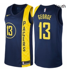 Youth Nike Indiana Pacers 13 Paul George Swingman Navy Blue NBA Jersey City Edition Youth Nike Indiana Pacers 13 Paul George Swingman Navy Blue NBA Jersey City Edition
