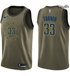 Youth Nike Indiana Pacers 33 Myles Turner Swingman Green Salute to Service NBA Jersey Youth Nike Indiana Pacers 33 Myles Turner Swingman Green Salute to Service NBA Jersey