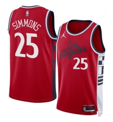 Men Los Angeles Clippers 25 Ben Simmons Red 2024 25 Statement Edition Stitched Jersey