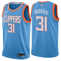 Men Nike Los Angeles Clippers 31 Marcus Morris Blue NBA Swingman City Edition Jersey