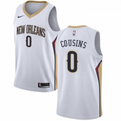 Womens Nike New Orleans Pelicans 0 DeMarcus Cousins Swingman White Home NBA Jersey Association Edition