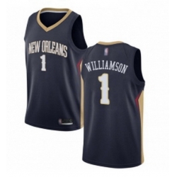 Womens Nike New Orleans Pelicans 1 Zion Williamson Navy NBA Swingman Icon Edition Jersey 