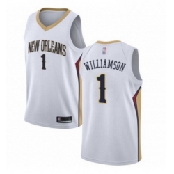 Womens Nike New Orleans Pelicans 1 Zion Williamson White NBA Swingman Association Edition Jersey 