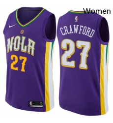 Womens Nike New Orleans Pelicans 27 Jordan Crawford Swingman Purple NBA Jersey City Edition 