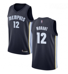 Grizzlies  12 Ja Morant Navy Blue Basketball Swingman Icon Edition Jersey