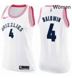 Womens Nike Memphis Grizzlies 4 Wade Baldwin Swingman WhitePink Fashion NBA Jersey Womens Nike Memphis Grizzlies 4 Wade Baldwin Swingman WhitePink Fashion NBA Jersey
