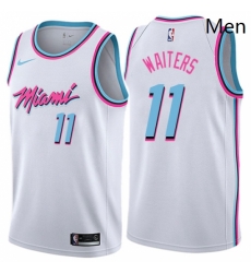 Mens Nike Miami Heat 11 Dion Waiters Authentic White NBA Jersey City Edition