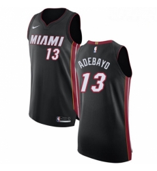 Mens Nike Miami Heat 13 Edrice Adebayo Authentic Black Road NBA Jersey Icon Edition 