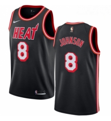 Mens Nike Miami Heat 8 Tyler Johnson Authentic Black Black Fashion Hardwood Classics NBA Jersey 