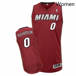 Womens Adidas Miami Heat 0 Josh Richardson Authentic Red Alternate NBA Jersey