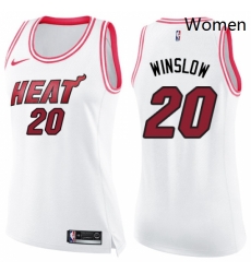 Womens Nike Miami Heat 20 Justise Winslow Swingman WhitePink Fashion NBA Jersey