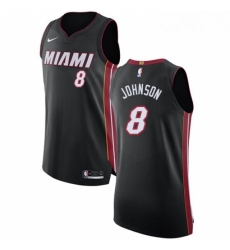 Womens Nike Miami Heat 8 Tyler Johnson Authentic Black Road NBA Jersey Icon Edition 