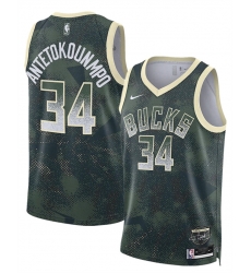 Men Milwaukee Bucks 34 Giannis Antetokounmpo Green 2025 Select Series Swingman Stitched Basketball Jersey