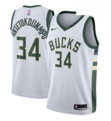 Mens Nike Milwaukee Bucks 34 Giannis Antetokounmpo Authentic White Home NBA Jersey Association Edition Mens Nike Milwaukee Bucks 34 Giannis Antetokounmpo Authentic White Home NBA Jersey Association Edition