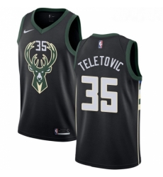 Womens Adidas Milwaukee Bucks 35 Mirza Teletovic Authentic Black Alternate NBA Jersey Statement Edition