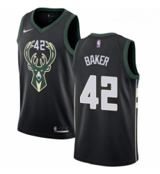 Womens Nike Milwaukee Bucks 42 Vin Baker Swingman Black Alternate NBA Jersey Statement Edition