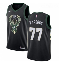 Womens Nike Milwaukee Bucks 77 Ersan Ilyasova Swingman Black NBA Jersey Statement Edition 