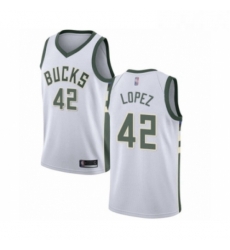 Youth Milwaukee Bucks 42 Robin Lopez Swingman White Basketball Jersey Association Edition Youth Milwaukee Bucks 42 Robin Lopez Swingman White Basketball Jersey Association Edition