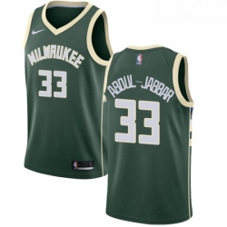 Youth Nike Milwaukee Bucks 33 Kareem Abdul Jabbar Swingman Green Road NBA Jersey Icon Edition 