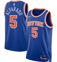 Men New York Knicks Jose Alvarado Blue Stitched NBA Jersey Men New York Knicks Jose Alvarado Blue Stitched NBA Jersey