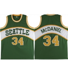 Men Seattle Supersonics 34 Xavier McDaniel Green Stitched Basketball Jersey